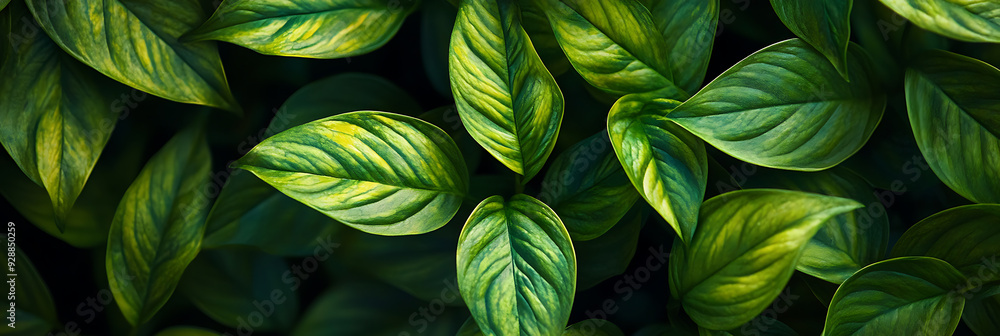 Abstract green plant, panorama wallpaper, the fresh and soothing greenness of nature Abstract green plant, panorama wallpaper, the fresh and soothing greenness of nature