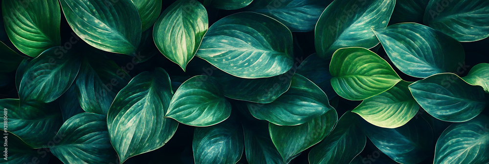 Abstract green plant, panorama wallpaper, the fresh and soothing greenness of nature Abstract green plant, panorama wallpaper, the fresh and soothing greenness of nature