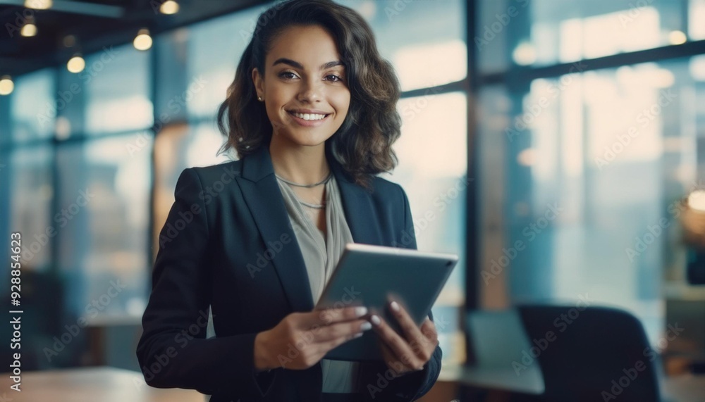 Modern Vision: A Mixed-Race Businesswoman Commanding the Digital Age Modern Vision: A Mixed-Race Businesswoman Commanding the Digital Age