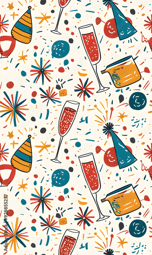 New Year and Christmas 2d cartoon or graphic advertising background, Seamless pattern New Year and Christmas 2d cartoon or graphic advertising background, Seamless pattern