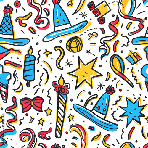 New Year and Christmas 2d cartoon or graphic advertising background, Seamless pattern