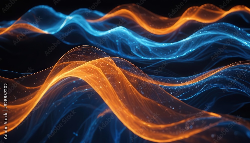 Fototapeta premium Glowing Orange and Blue Abstract 35mm Film Photography