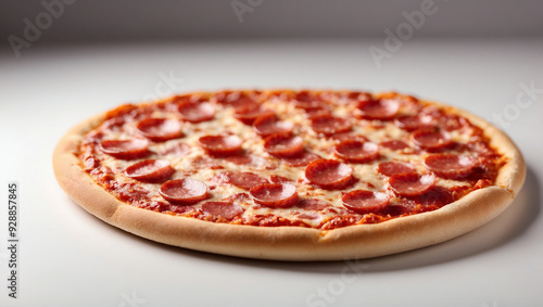 Pizza pepperoni isolated on white background