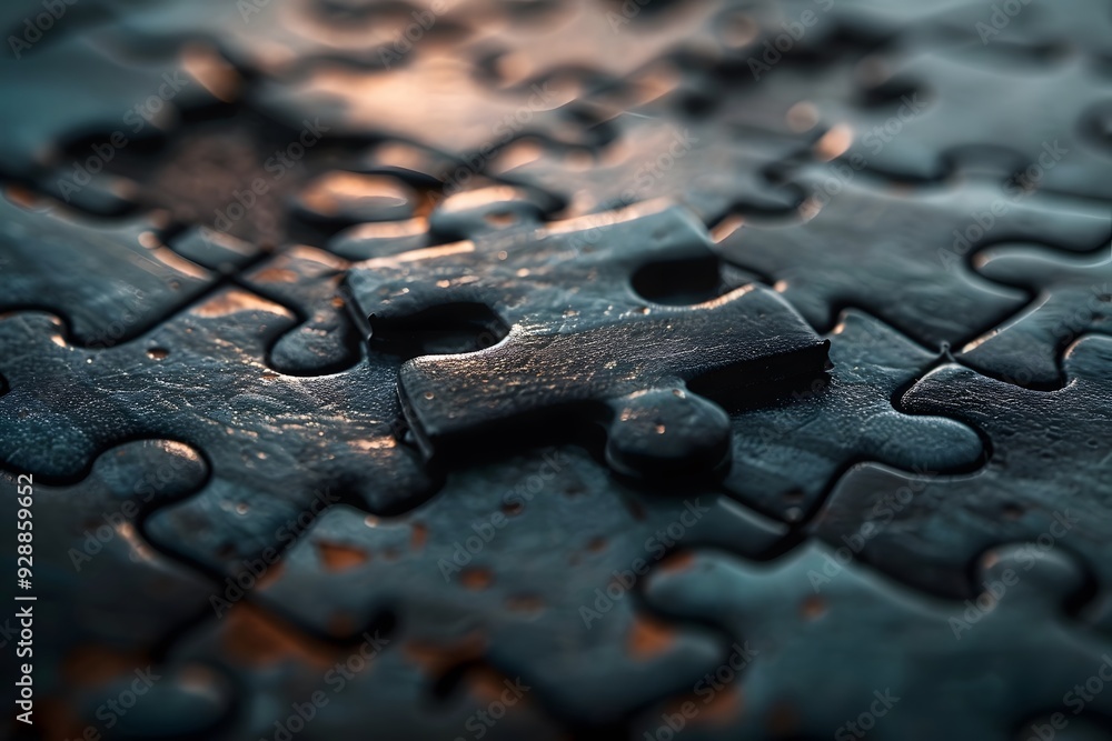 Close-Up of a Single Puzzle Piece on a Dark Background Close-Up of a Single Puzzle Piece on a Dark Background