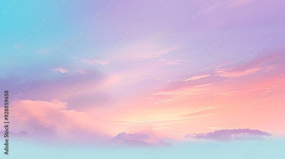 Obraz premium Pastel Sky with Clouds at Sunset
