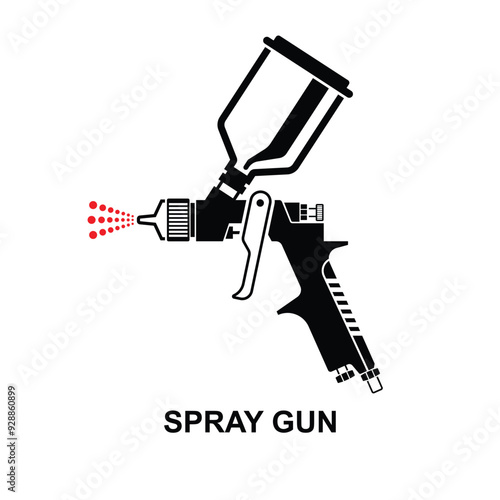 Spray gun icon. Spray gun paint isolated on background vector illustration.