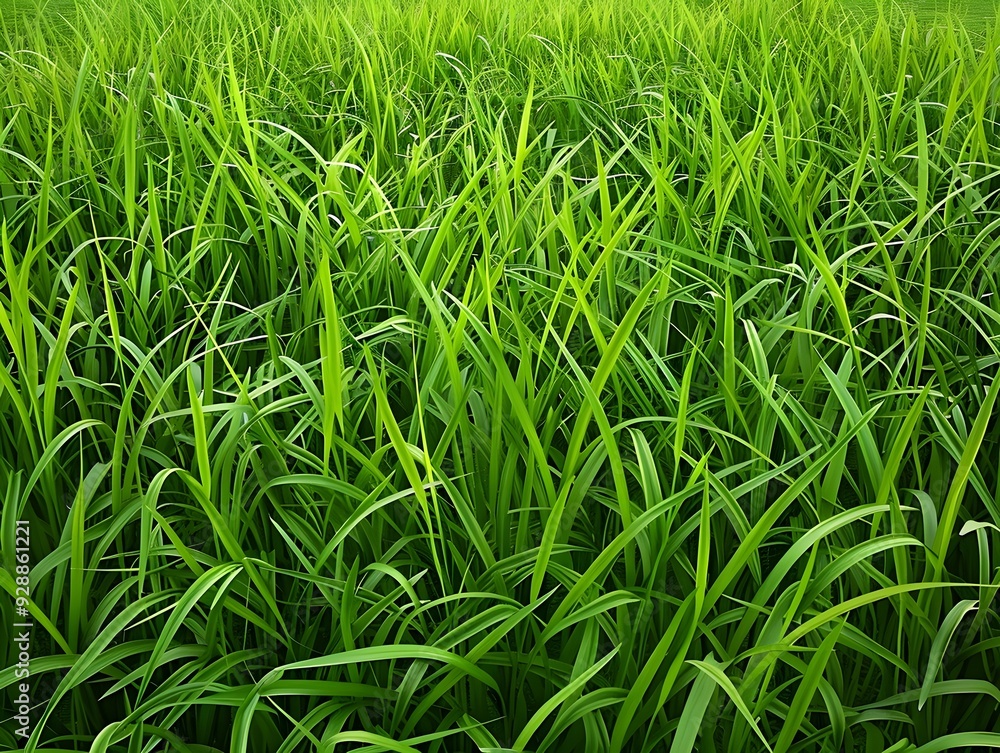 A lush field of green grass, with blades reaching up towards the sky. A lush field of green grass, with blades reaching up towards the sky.
