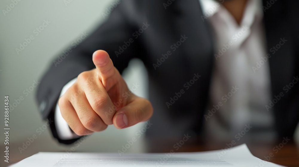 Businessman Pointing at Document in Meeting Businessman Pointing at Document in Meeting