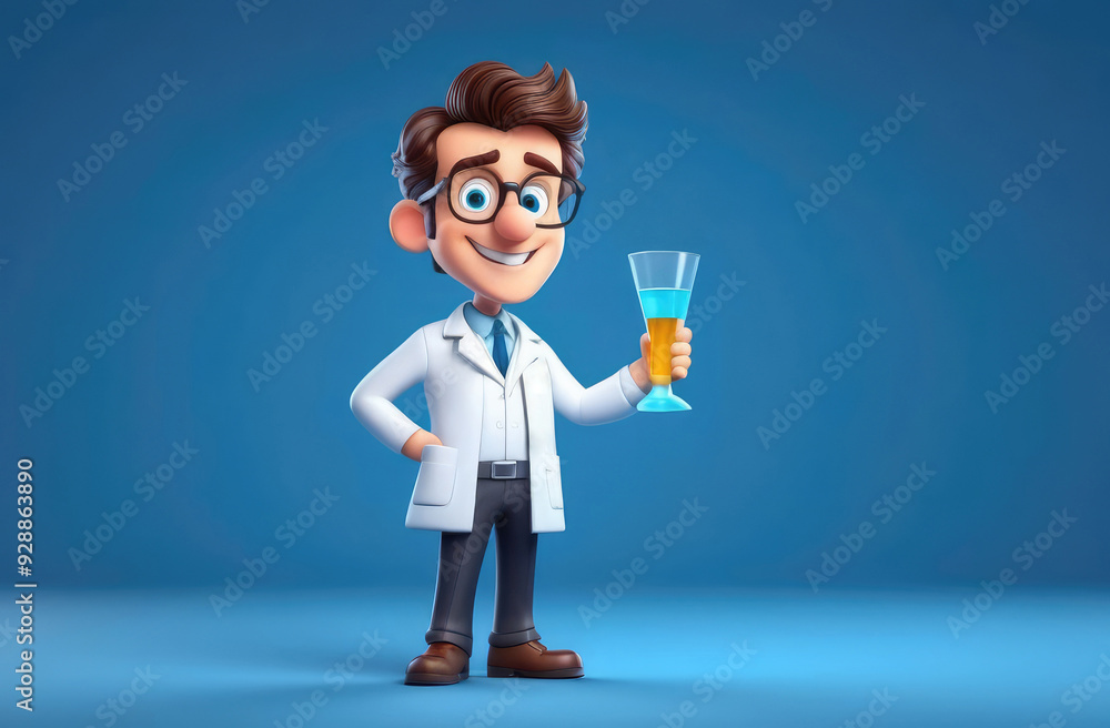 medical personal from hospital or chemist. 3d illustration of smiling male doctor on blue backdrop medical personal from hospital or chemist. 3d illustration of smiling male doctor on blue backdrop