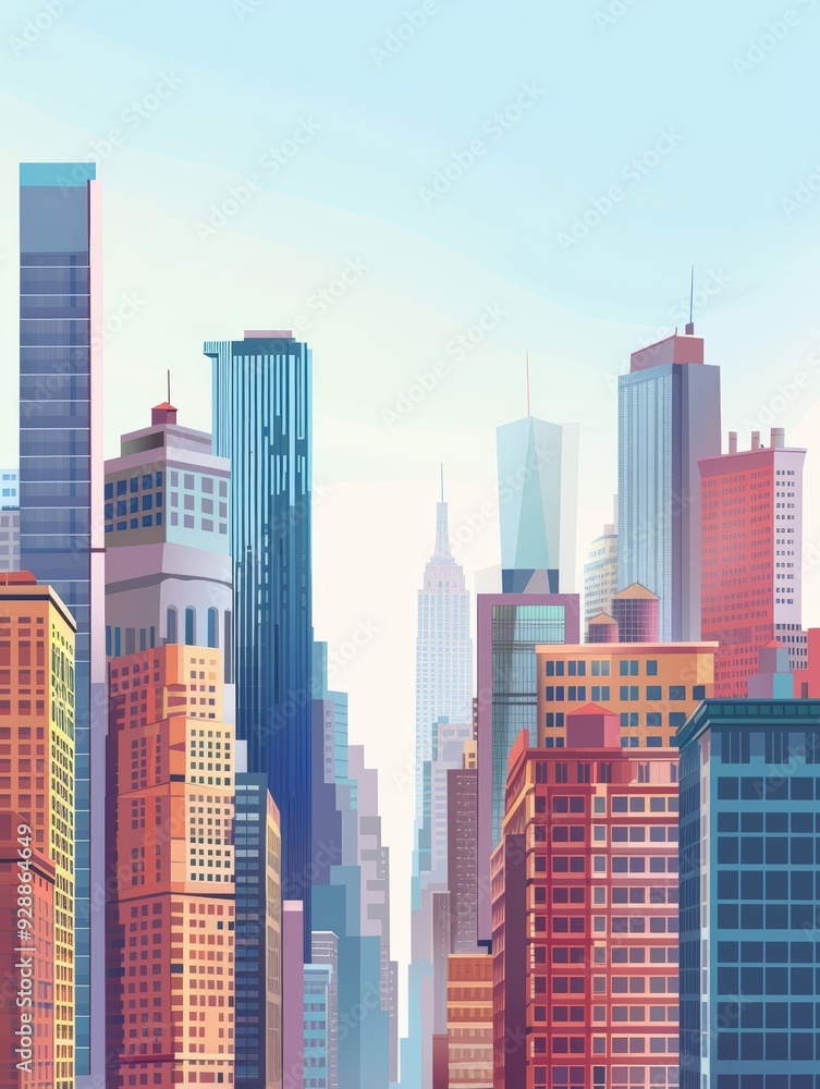 Obraz premium Cityscape with tall buildings