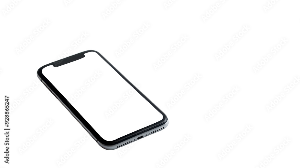 Vertical Modern Smartphone with Blank Screen - Close-Up Against transparent Background Vertical Modern Smartphone with Blank Screen - Close-Up Against transparent Background