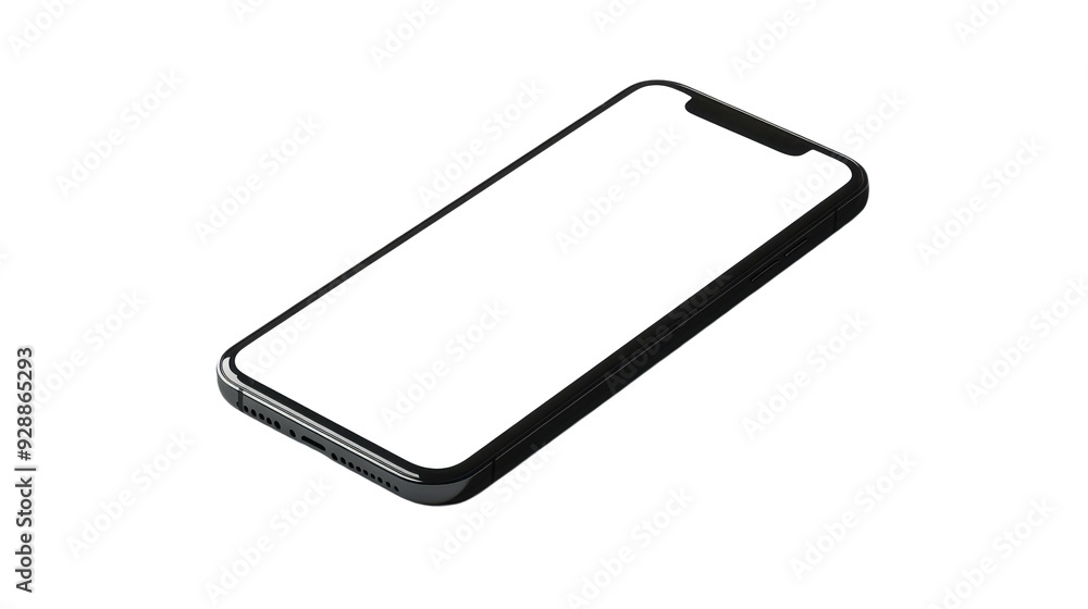 Vertical Modern Smartphone with Blank Screen - Close-Up Against transparent Background Vertical Modern Smartphone with Blank Screen - Close-Up Against transparent Background