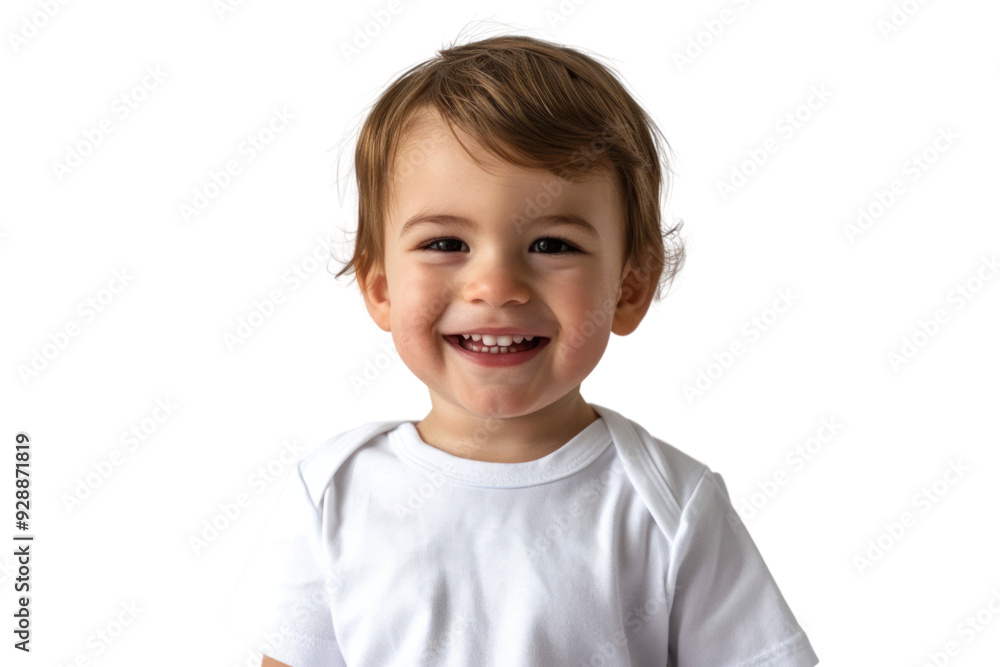 Cheerful toddler with pink cheeks isolated on white background. Cheerful toddler with pink cheeks isolated on white background.