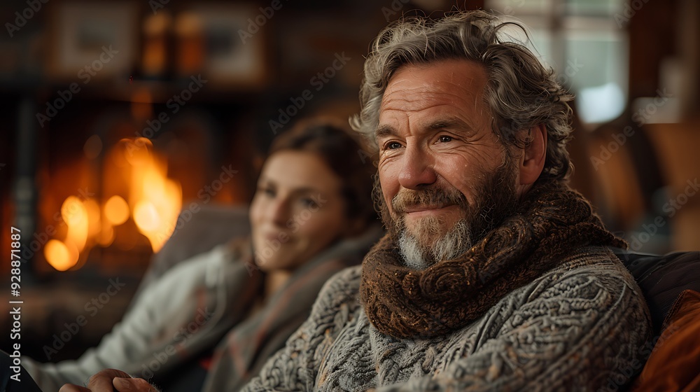A heartwarming image of a family gathered in a comfortable living room, three generations sharing laughter and stories, the fireplace glowing softly in the background, A heartwarming image of a family gathered in a comfortable living room, three generations sharing laughter and stories, the fireplace glowing softly in the background,