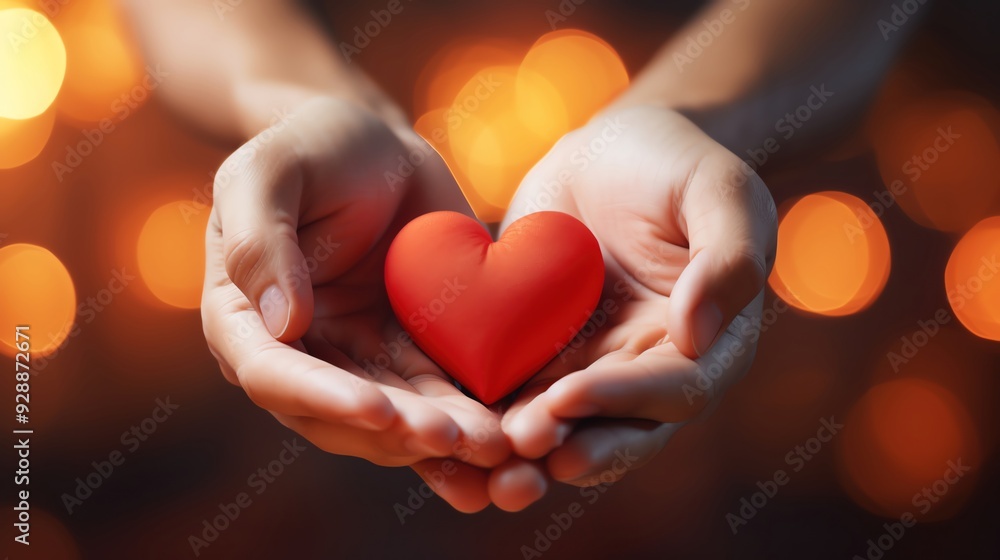 A pair of hands gently holding a red heart symbolizing love, connection, and compassion with a warm bokeh background. A pair of hands gently holding a red heart symbolizing love, connection, and compassion with a warm bokeh background.