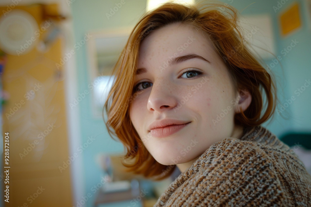 Photo of smiling person blogger taking selfie recording video vlog ai generative Photo of smiling person blogger taking selfie recording video vlog ai generative