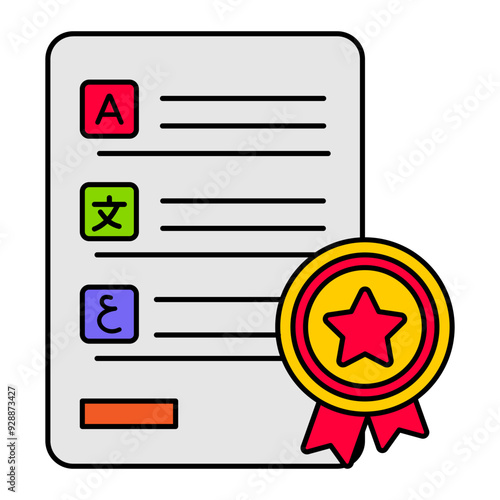 communicative competence exam vector icon design, International Day Language symbol, Translation Services sign, Plurilingualism and Multilingualism illustration, Linguistic proficiency test or concept