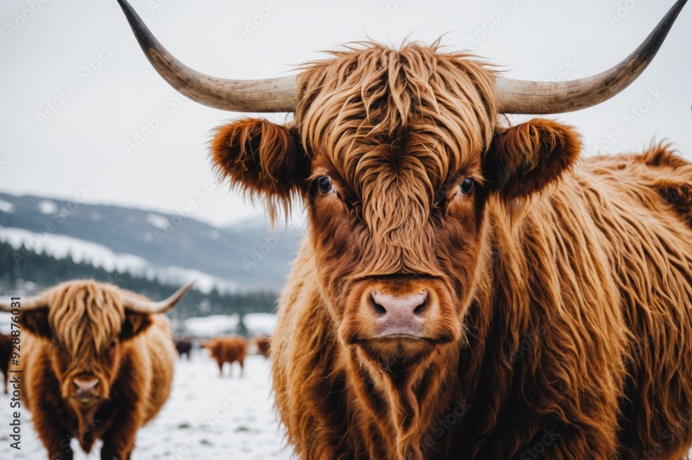 Scottish Highland Cattle on white background Scottish Highland Cattle on white background