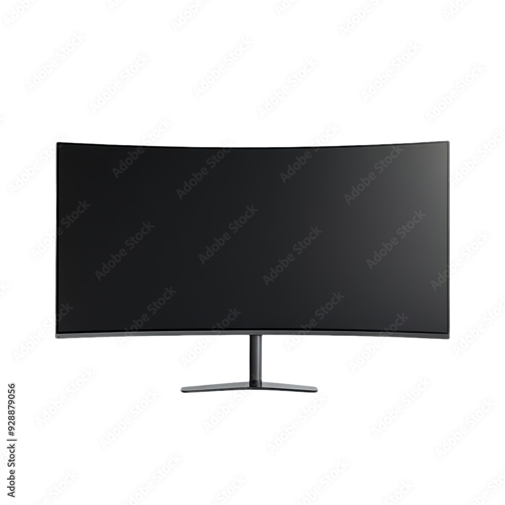 Sleek Ultra-Wide Monitor with White Screen on Contemporary Transparent Background mockup , graphics resources Sleek Ultra-Wide Monitor with White Screen on Contemporary Transparent Background mockup , graphics resources