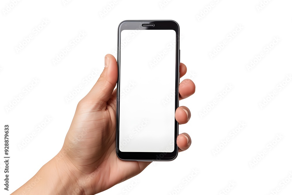Hand Holding a Blank Smartphone Ready for Use Hand Holding a Blank Smartphone Ready for Use