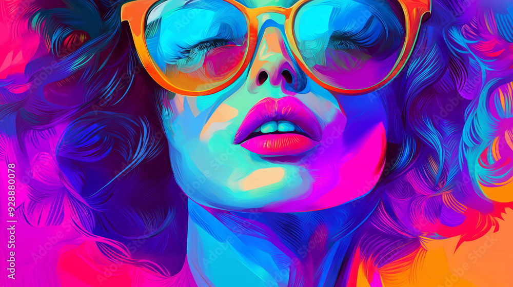 Pop art with vibrant, contrasting color Pop art with vibrant, contrasting color