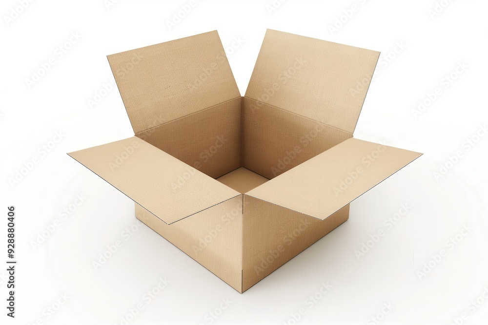 Carton Box. Open Empty Cardboard Box Isolated on White Background for Postal Delivery Carton Box. Open Empty Cardboard Box Isolated on White Background for Postal Delivery