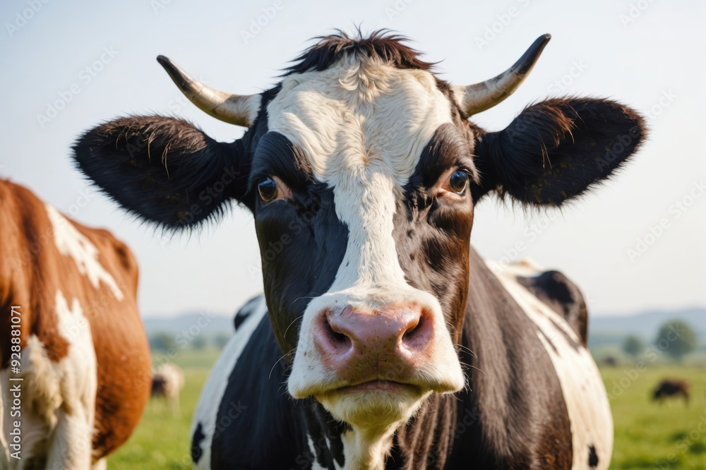 Funny cow looking at the camera isolated on white background Funny cow looking at the camera isolated on white background