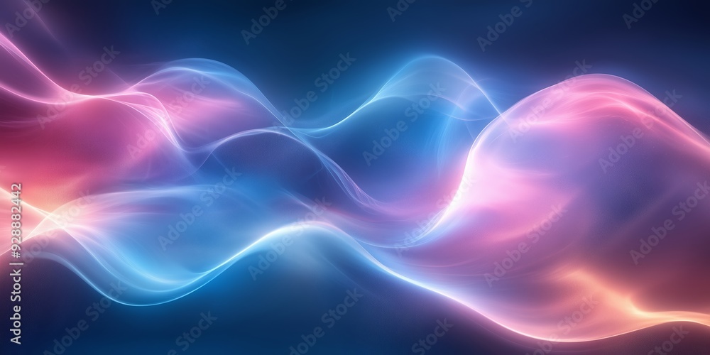 A vibrant and dynamic abstract image featuring fluid, wave-like forms in hues of pink, blue, and orange against a dark backdrop. A vibrant and dynamic abstract image featuring fluid, wave-like forms in hues of pink, blue, and orange against a dark backdrop.