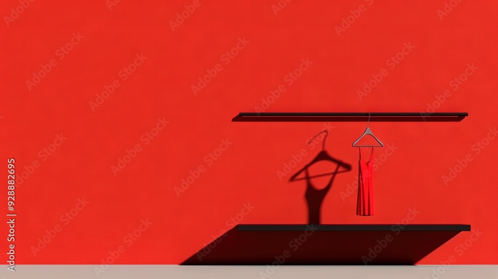 A person stands before a crimson wall with a wind chime dangling on its side A person stands before a crimson wall with a wind chime dangling on its side