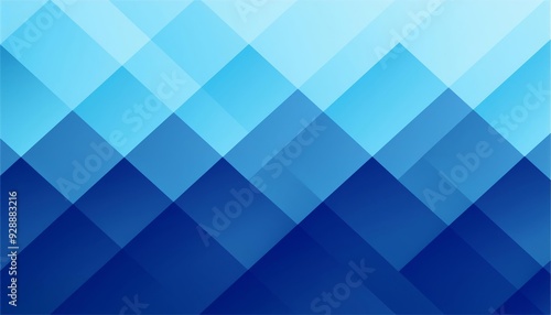 青色のグラデーションで組み合わせた幾何学的な背景素材