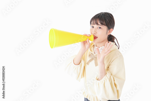 Canvastavla 応援をする若い女性