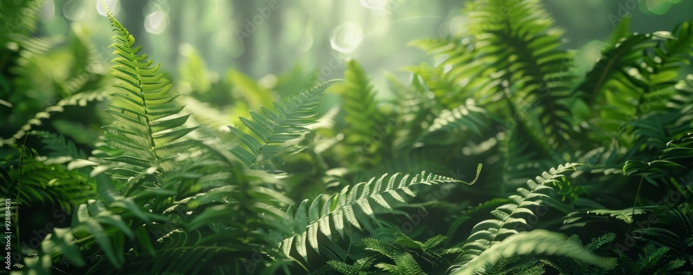 Lush green ferns growing in a shaded area, 4K hyperrealistic photo Lush green ferns growing in a shaded area, 4K hyperrealistic photo