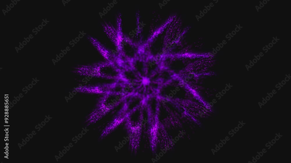 Abstract purple magical glowing particles create a multifaceted pattern and disappear, video in 4k Abstract purple magical glowing particles create a multifaceted pattern and disappear, video in 4k