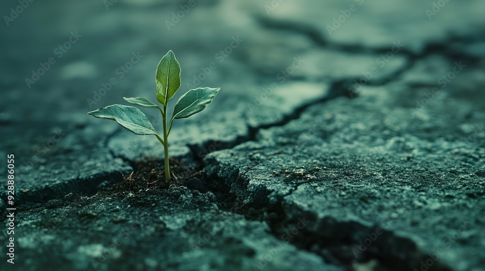 photo of a sprout growing out of a crack in the asphalt photo of a sprout growing out of a crack in the asphalt