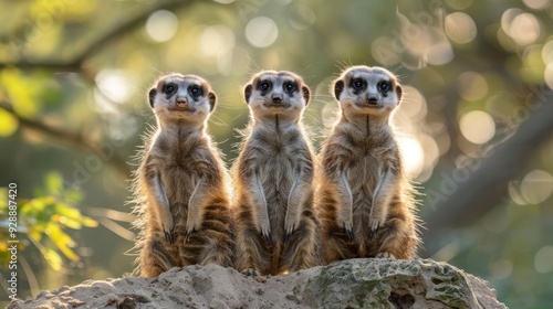 Wallpaper Mural A trio of three-toed sloths sitting on a rock, Torontodigital.ca