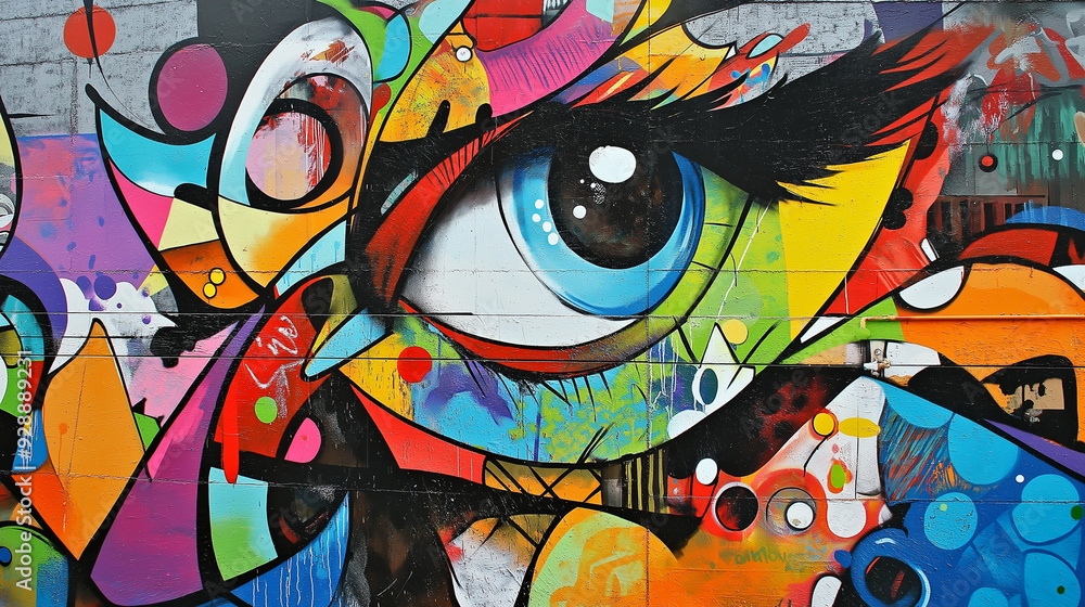 Street art with graffiti elements Street art with graffiti elements
