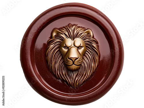 Wax seal embossed with a lion's head