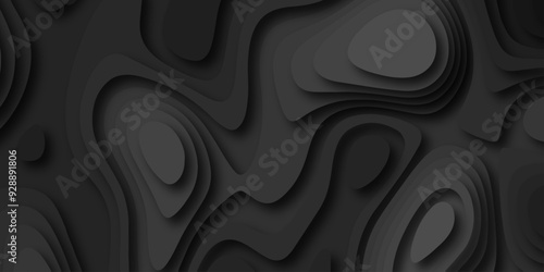 Abstract black paper cut style design.abstract vector seamless pattern with shadows Trendy contemporary design.abstract papercut and multi layer cutout pattern pattern on vector design ..	