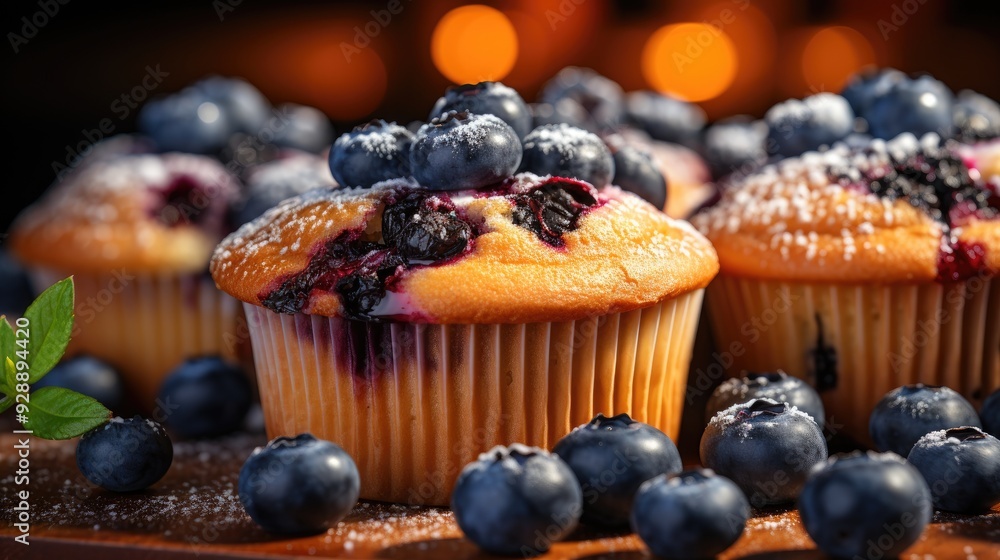 blueberry muffins with berries blueberry muffins with berries