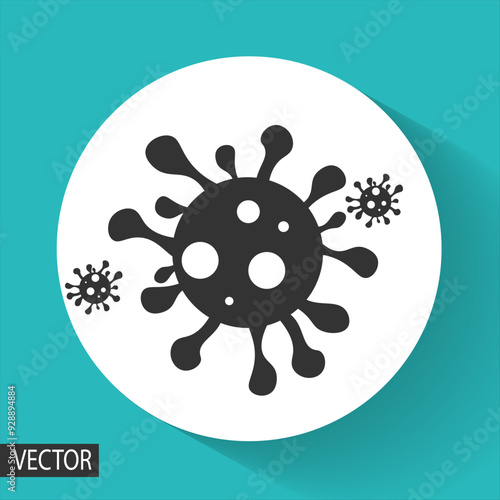 Virus icon. Bacterial and microbe infection. Germ and antibacterial vector