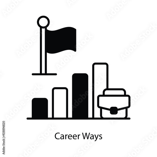 Career Ways vector filled outline Icon Design illustration. Graphic Design Symbol on White background EPS 10 File