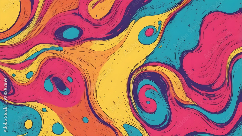 Rough psychedelic texture background using 3 colors. Rough psychedelic texture background using 3 colors.