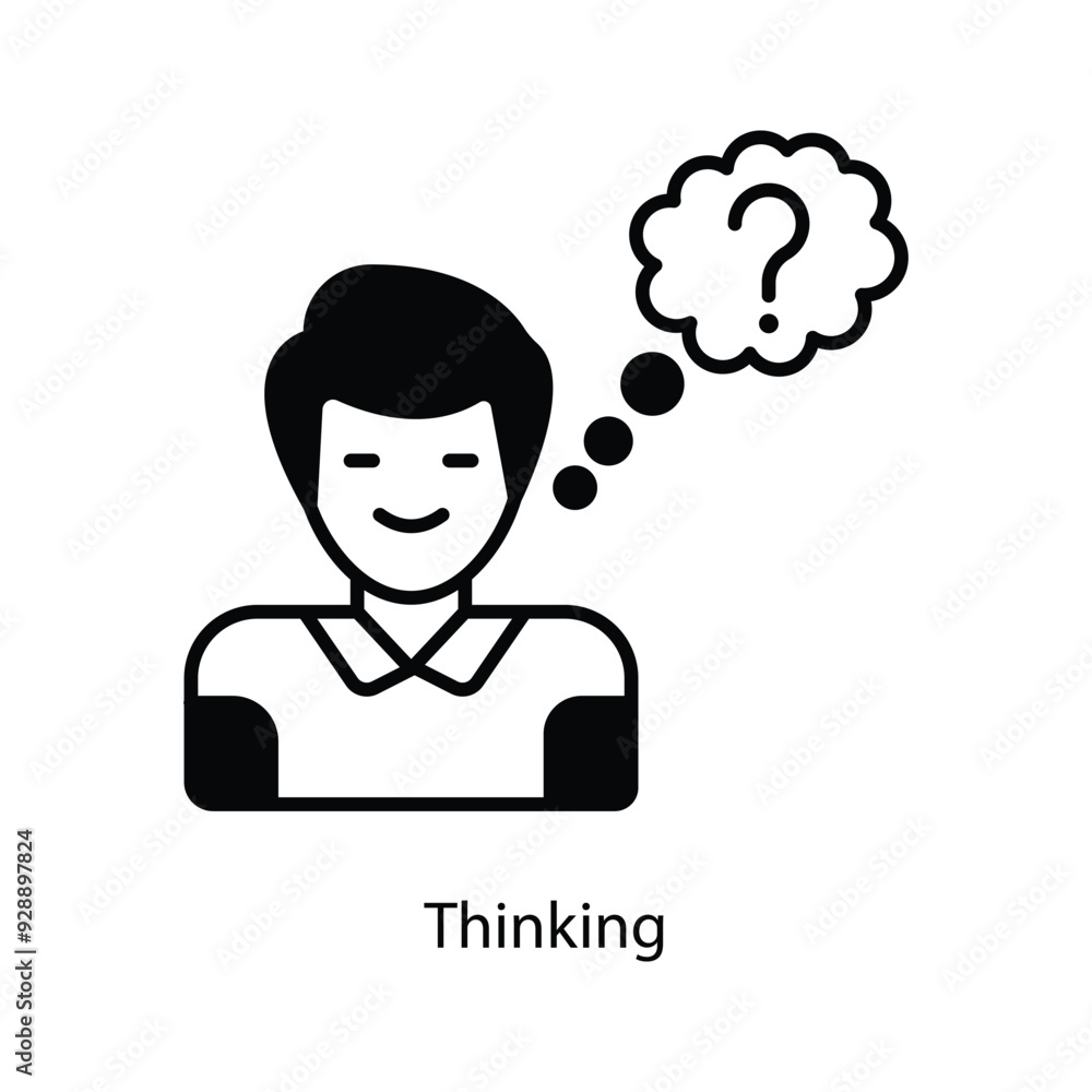 Thinking vector filled outline Icon Design illustration. Graphic Design Symbol on White background EPS 10 File Thinking vector filled outline Icon Design illustration. Graphic Design Symbol on White background EPS 10 File