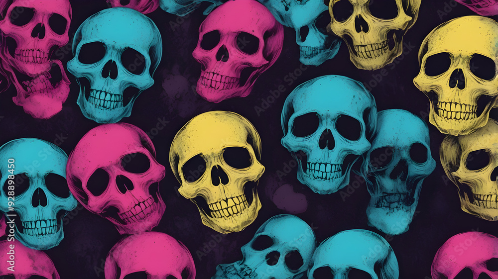 Skull colorful psychedelic background texture to use as wallpaper Skull colorful psychedelic background texture to use as wallpaper