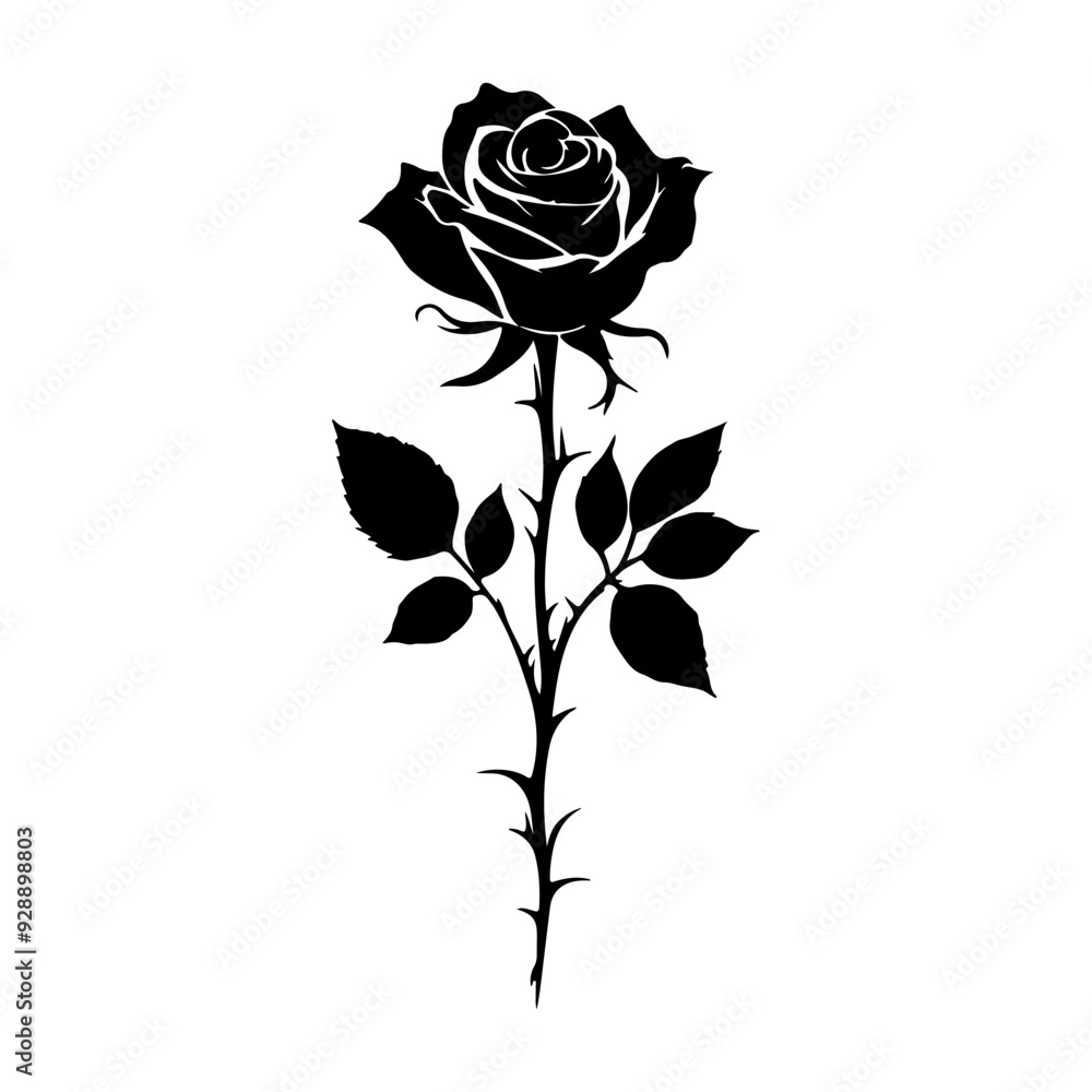Rose Silhouette black Rose Silhouette black