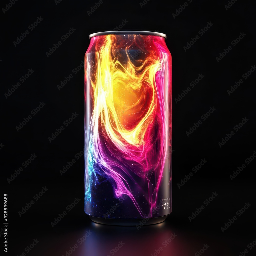 Stock analysis, energy drink can, 3D illustration Stock analysis, energy drink can, 3D illustration