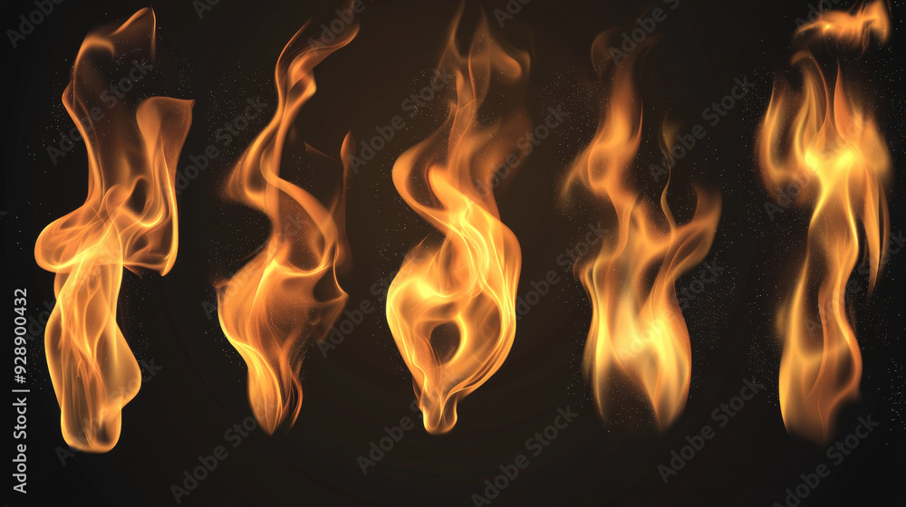A collection of realistic burning fire flames, designed as vector effects with a transparent background for use in design. A collection of realistic burning fire flames, designed as vector effects with a transparent background for use in design.