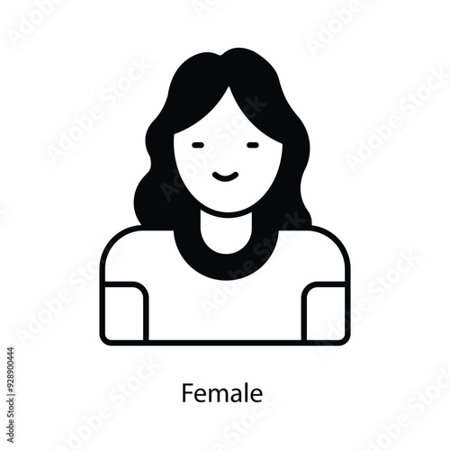 Female  vector filled outline Icon Design illustration. Graphic Design Symbol on White background EPS 10 File