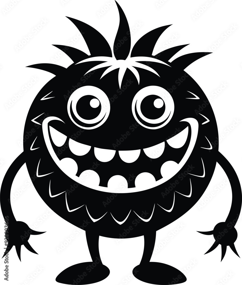 funny fruit monstar character black and white funny fruit monstar character black and white