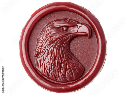 Wax seal embossed with a eagle's head